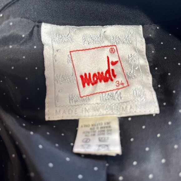 Mondi Vintage Military Double Breasted Jacket Crop Ladies Black Size SMALL/34 - Picture 3 of 9